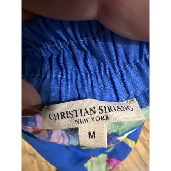 Christian Siriano size medium colorful linen blend cropped pants - Picture 3 of 4